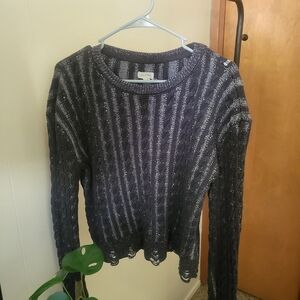 Anthropologie Pilcro Distressed Sweater in Midnight Blue XL